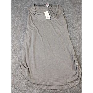 Japanese Weekend Maternity Dreaming Top XL Black White Stripe Cowl Neck Tank USA
